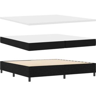 vidaXL Vidaxl - Cama Tipo Box Spring Con Colch&oacute;n Negro 200 X 200 Cm Tela