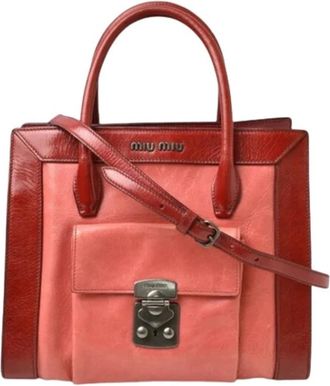 Miu Miu Pre-owned Leren Schoudertas - Dames - Vintage Handtas - Roze - ONE Size - Leer - Vintage