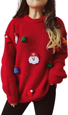 Generic Ladies Jumpers Roll Neck Christmas Jumper Women Knit Jumper Xmas Casual Long Sleeve Pullover Sweater Tops Pullover