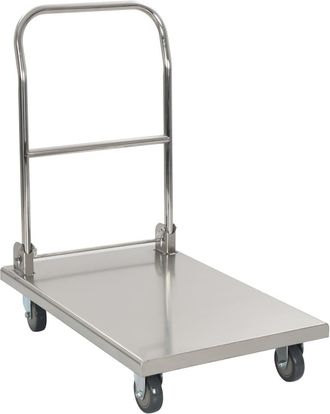 vidaXL Vidaxl - Carro Portaequipajes Acero Inoxidable Plateado 82x53x86 Cm