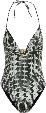 Balmain Costume da bagno con monogramma - Nero