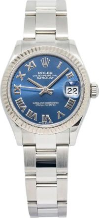 Rolex 18kt witgouden DateJust Oyster Perpetual horloge 31mm - Blauw