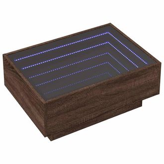 Berkfield Home Decorative Coffee Table with LED Brown Oak 70x50x30 cm Engineered Wood | Size: 70 x 50 x 30 cm