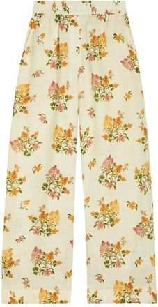 Agua Bendita Tota Floral-print Linen Trousers - Multicoloured - M (UK10)