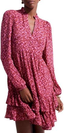 Mint Velvet Floral Print Mini Dress in Pink at Nordstrom, Size 12