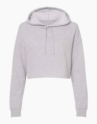 Miso Womens Cropped Hoodie - Grey - Size: 10