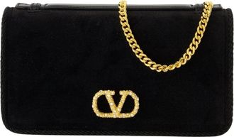 Valentino Garavani Tassen, Dames, Zwart, ONE Size, Fluwelen Clutch Elegant Accessoire Vrouw