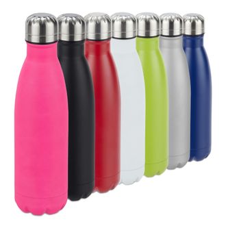 Relaxdays Relaxdays Botella Agua Sin Bpa Isot&eacute;rmica Para Bebidas Fr&iacute;as Y Calientes, Acero Inoxidable, Rosa, 500 Ml