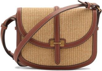 Mango Contrast Canvas & Faux Leather Crossbody Bag at Nordstrom