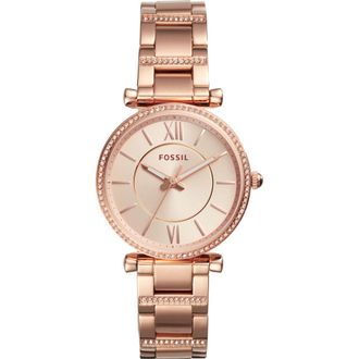 Fossil Carlie dameshorloge Rosékleurig ES4301