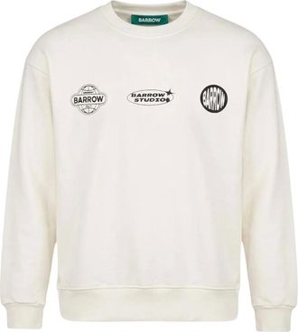 Barrow Felpa con stampa Girocollo Profili a coste - - Sweatshirts & Hoodies - Uomo - Beige - XS