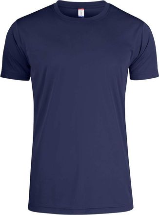 Clique Mens Basic Active-T Crew Neck T-Shirt, Microfibre, Sweatband, Side Seam, Slim-Fit Fit (Blue L), blue