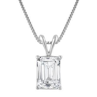 Grown Brilliance 14KT White Gold 1.50 Carat Lab Grown Diamond Pendant Necklace for Women