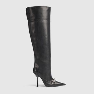Gucci Womens Boulevard Boot, Black, Leather