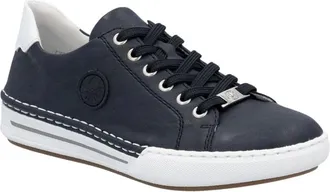 Rieker Schoenen, Dames, Blauw, 38 EU, Leer, Lace-up Sneakers