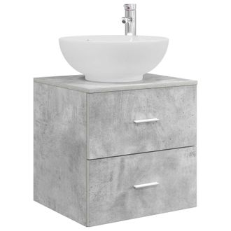 vidaXL Vanidad Con Lavabo De Pared Gris Hormig&oacute;n 49,5 X 44,5 X 66,5 Cm Vidaxl