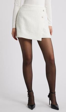 Open Edit Tweed Miniskirt in Ivory at Nordstrom Rack, Size X-Small