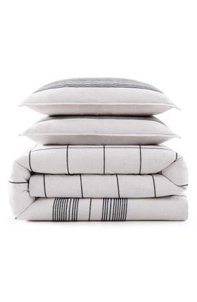 Tommy Hilfiger Brooklyn Heights Cotton Percale Comforter & Shams Set in White/grey at Nordstrom, Size Full/queen