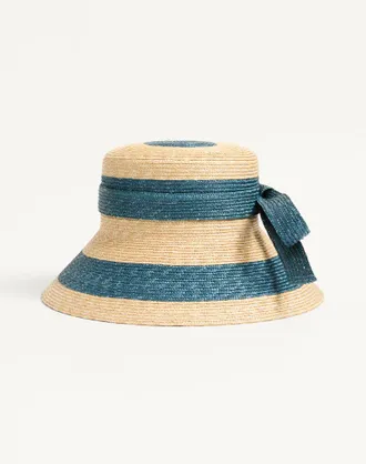 Valentino Garavani VLogo Signature Straw Bucket Hat Wo