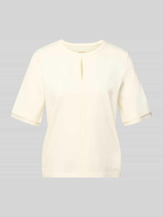 Marc Cain T-Shirt mit Rundhalsausschnitt und Cut Out in Offwhite, Gr&ouml;&szlig;e 34