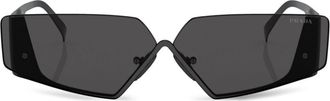 Prada geometric-frame sunglasses - men - Metal - 69 - Black