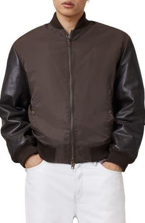 AllSaints Myler Oversize Nylon Bomber Jacket in Khaki at Nordstrom Rack, Size X-Large