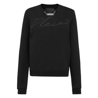 Philipp Plein Signature Sweatshirt - Dames - Sweatshirts - Zwart - S - Katoen - Hoodies & sweatvesten