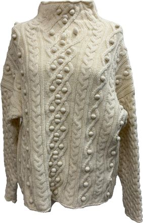 Theory Cable-Knit Sweater in Ivory Wool