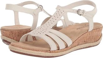 Easy Street Womens Easy Street Dorinda Sandals White Adjustable Strap HTAT281