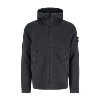 Stone Island Hoodies & sweatvesten, Heren, Zwart, M, Katoen, Felpa Sweatshirt