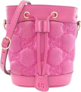 Gucci Pre-owned Bucket Bags, female, Pink, Size: ONE SIZE Pre-owned Bucket Bag