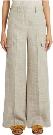 Marella Jeans - Dames - Broeken - Beige - Maat: L Linnen