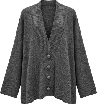 Akep Gebreide Cardigan - Dames - Vesten - Grijs - L - Truien & Vesten