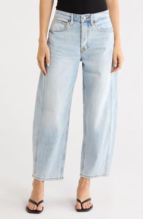 Good American High Waist Ankle Barrel Jeans in Indigo1351 at Nordstrom, Size 00