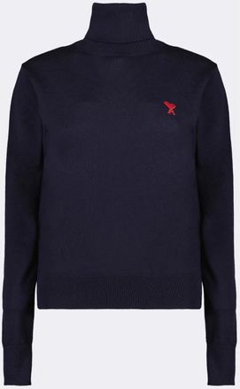 Ami Ami de Coeur Turtleneck - Dames - Coltruien - Blauw - L - Wol - Truien & Vesten