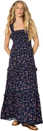 Apricot Ditsy Floral Smock Maxi Dress in Navy at Nordstrom, Size Xx-Large