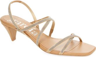 Pedro Garcia Aday Slingback Sandal in Brulee Satin at Nordstrom, Size 11.5Us