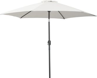OEM Sombrilla Para Jard&iacute;n De Aluminio &Oslash;260x235 Cm Parasol De Jard&iacute;n Reclinable Con Manivela Y 6 Varillas De Metal Para Terraza Exterior Balc&oacute;n Crema