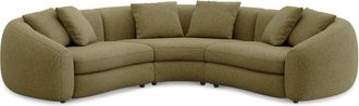 Castlery Fable Sectional Sofa Customized, Performance Boucle Moss, Spill Resistant, Ultra Deep Seats for Sofas, Castlery