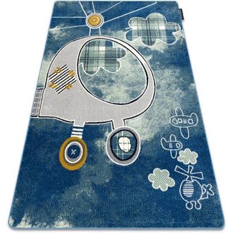 RugsX Rugsx - Alfombra Petit Helicopter Helic&oacute;ptero, Aviones Azul Blue 160x220 Cm