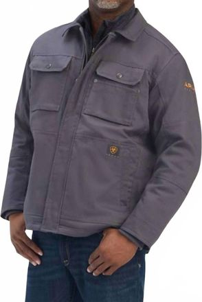 Ariat Mens Dura Canvas Sherpa Lined Coat In Grey