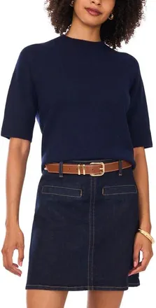 Vince Camuto Mock Neck Sweater in Classic Navy at Nordstrom, Size X-Large