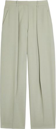 Victoria Beckham Wide-leg Woven Trousers - Sage - 10 (UK10 / S)