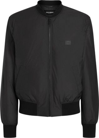 Dolce & Gabbana Bomber con placca logo - Nero