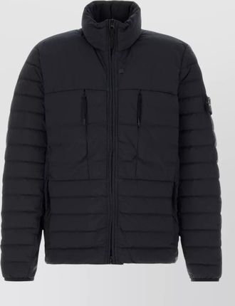 Stone Island stretch nylon down jacket high collar