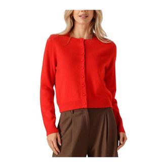 Suncoo Geski Cardigan - Dames - Vesten - Rood - XS - Wol - Truien & Vesten
