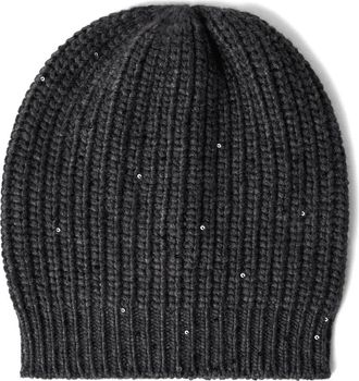 Brunello Cucinelli grof gebreide muts - Zwart