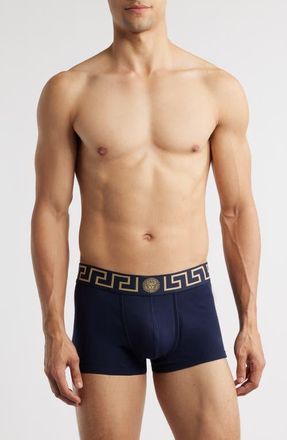 Versace Grecca Band Boxer Briefs in Blue-Gold at Nordstrom, Size 4