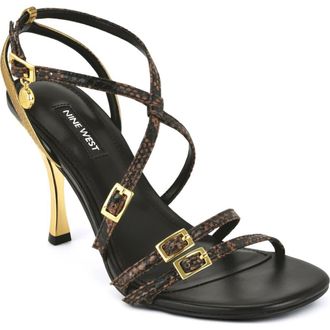 Nine West Lavva Buckle Ankle Strap Sandal in Light Brown at Nordstrom, Size 6.5