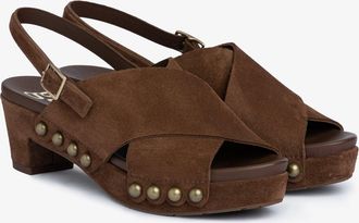 Pedro Garcia Brown suede sling back clog | Nekane | Fall-winter 26 |